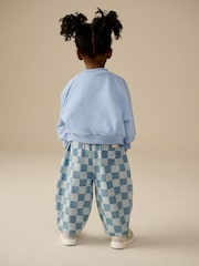 Denim Checkerboard Barrel 100% Cotton Jeans (3mths-7yrs) - Image 2 of 8