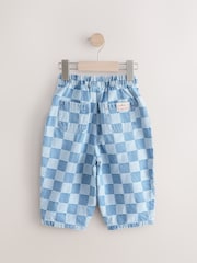 Denim Checkerboard Barrel 100% Cotton Jeans (3mths-7yrs) - Image 5 of 8