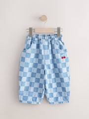 Denim Checkerboard Barrel 100% Cotton Jeans (3mths-7yrs) - Image 6 of 8
