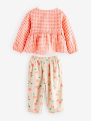 Pink Blouse and Floral Print Trousers Set (3mths-7yrs) - Image 5 of 7