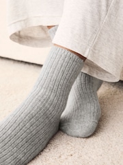 Grey Premium Ankle Socks 1 Pack Containing Cashmere - Image 2 of 3
