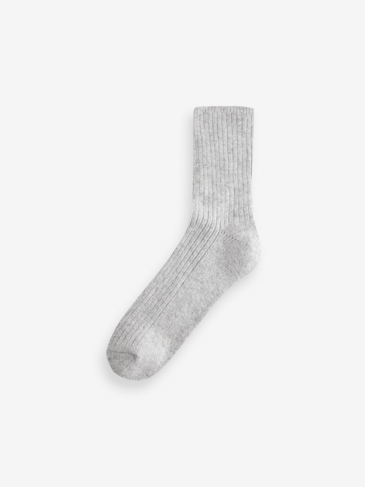 Grey Premium Ankle Socks 1 Pack Containing Cashmere - Image 3 of 3
