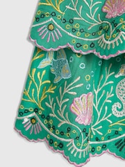 River Island Green Seahorse Beaded Frill Top & Rara Skirt Set - Image 4 of 4