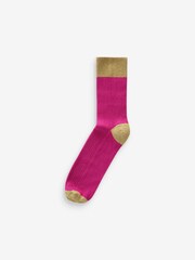 Jewel Toned - Sparkle Tipping Ribbed Ankle Socks 3 Pack - صورة 2 من 4