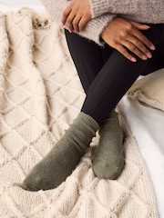 Beige/Khaki Textur - Knöchelsocken mit Lammwolle im 2er-Pack - Bild 2 von 7