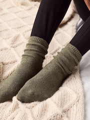 Beige/Khaki Textur - Knöchelsocken mit Lammwolle im 2er-Pack - Bild 3 von 7