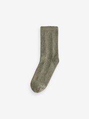 Beige/Khaki Textur - Knöchelsocken mit Lammwolle im 2er-Pack - Bild 5 von 7