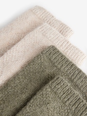 Beige/Khaki Textur - Knöchelsocken mit Lammwolle im 2er-Pack - Bild 6 von 7