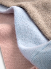 Pink/Blue/Camel Thermal Merino Wool Blend Ankle Socks 3 Pack - Image 6 of 6