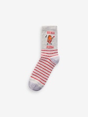 Slogan Christmas Pattern Ankle Socks 4 Pack - Image 2 of 5