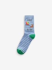 Slogan Christmas Pattern Ankle Socks 4 Pack - Image 3 of 5