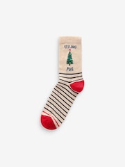 Slogan Christmas Pattern Ankle Socks 4 Pack - Image 4 of 5