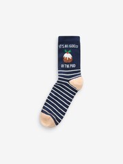 Slogan Christmas Pattern Ankle Socks 4 Pack - Image 5 of 5