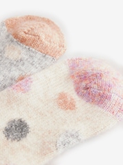 Pink/Grey Spots Thermal Ankle Socks 2 Pack - Image 4 of 5