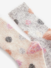 Pink/Grey Spots Thermal Ankle Socks 2 Pack - Image 5 of 5