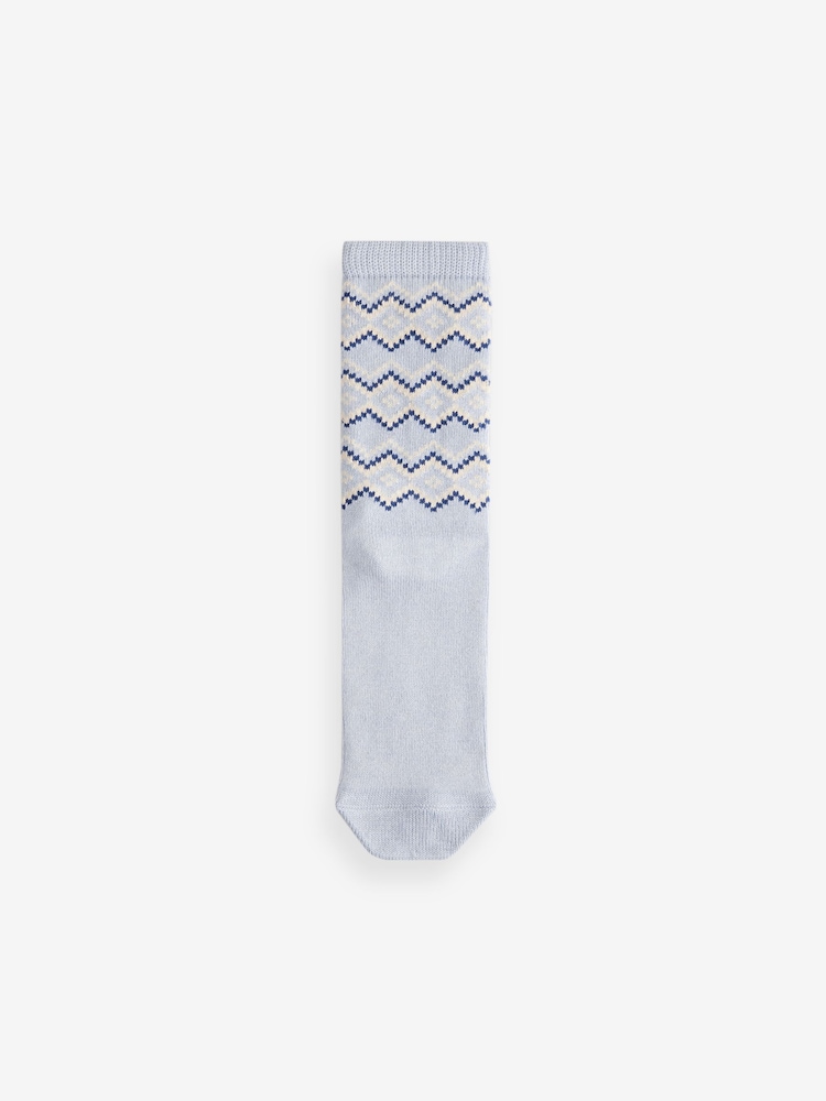 Blue Fairisle Pattern Ankle Socks 3 Pack Containing Wool - Image 2 of 6