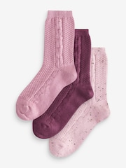 Pink, Zopfmuster - Superweiche, schwere Söckchen im 3er-Pack - Bild 1 von 1