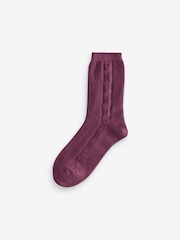 Pink Cable Super Soft Heavyweight Ankle Socks 3 Pack - Image 2 of 6