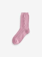 Pink Cable Super Soft Heavyweight Ankle Socks 3 Pack - Image 3 of 6