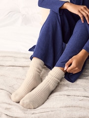 Cream Premium Ankle Socks 1 Pack Containing Cashmere - Image 1 of 5