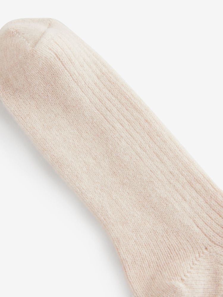 Cream Premium Ankle Socks 1 Pack Containing Cashmere - Image 5 of 5