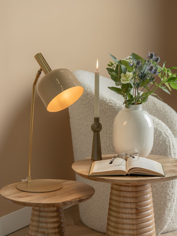 Leitmotiv Soft Brown Smart Enamel Table Lamp - Image 2 of 4
