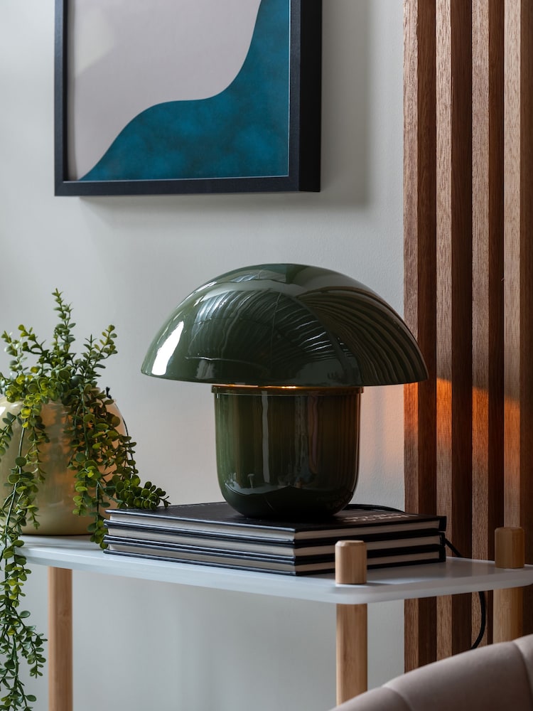 Leitmotiv Jungle Green Fat Mushroom Table Lamp - Image 1 of 3