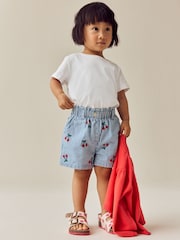 Stripe Cherry Denim 100% Cotton Shorts (3mths-7yrs) - Image 2 of 9