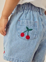 Stripe Cherry Denim 100% Cotton Shorts (3mths-7yrs) - Image 5 of 9