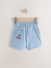 Stripe Cherry Denim 100% Cotton Shorts (3mths-7yrs) - Image 7 of 9