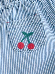Stripe Cherry Denim 100% Cotton Shorts (3mths-7yrs) - Image 9 of 9