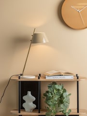 Leitmotiv Soft Brown Savvy Enamel Table Lamp - Image 1 of 3