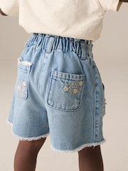 Denim 100% Cotton Floral Print Shorts (3mths-7yrs) - Image 3 of 8