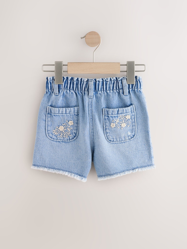 Denim 100% Cotton Floral Print Shorts (3mths-7yrs) - Image 6 of 8