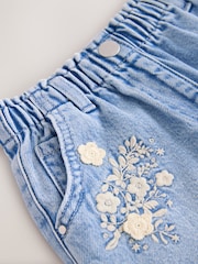 Denim 100% Cotton Floral Print Shorts (3mths-7yrs) - Image 7 of 8