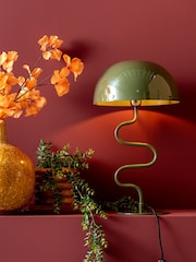 Leitmotiv Jungle Green Twist Enamel Table Lamp - Image 1 of 4