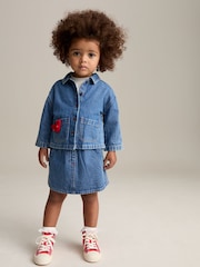 Denim Dark Wash Denim 100% Cotton Shirt and Skirt Set (3mths-7yrs) - Image 1 of 8