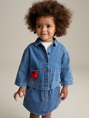 Denim Dark Wash Denim 100% Cotton Shirt and Skirt Set (3mths-7yrs) - Image 2 of 8