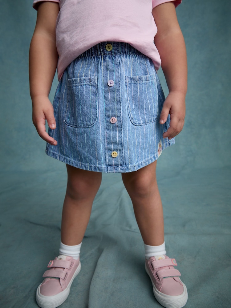 Denim Pinstripe 100% Cotton Skirt (3mths-7yrs) - Image 1 of 9