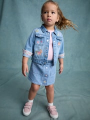 Denim Pinstripe 100% Cotton Skirt (3mths-7yrs) - Image 2 of 9