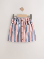 Denim Pink 100% Cotton Stripe Skirt (3mths-7yrs) - Image 5 of 8