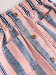Denim Pink 100% Cotton Stripe Skirt (3mths-7yrs) - Image 7 of 8