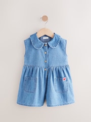 Denim Shirt Collar 100% Cotton Playsuit (3mths-7yrs) - Image 4 of 8