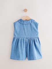 Denim Shirt Collar 100% Cotton Playsuit (3mths-7yrs) - Image 5 of 8