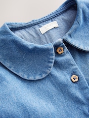 Denim Shirt Collar 100% Cotton Playsuit (3mths-7yrs) - Image 6 of 8