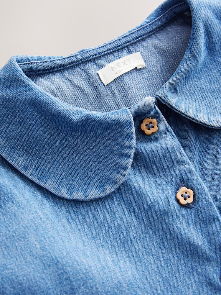Denim Shirt Collar Playsuit (3mths-7yrs) - Image 6 of 8