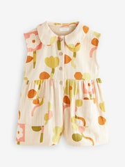 Yellow Shirt Collar 100% Cotton Playsuit (3mths-7yrs) - Image 4 of 7