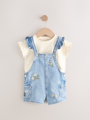 Denim 100% Cotton Pretty Blouse Dungaree (3mths-7yrs) - Image 5 of 9