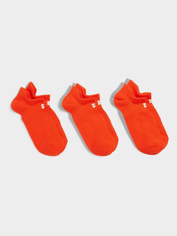 Sweaty Betty Orange Lightweight Trainer Socks 3 Pack - Image 1 of 2