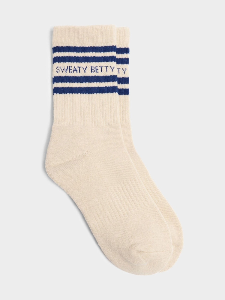 Sweaty Betty Black Varsity Slogan Socks - Image 1 of 2 Sweaty Betty Black Varsity Slogan Socks - Image 1 of 2